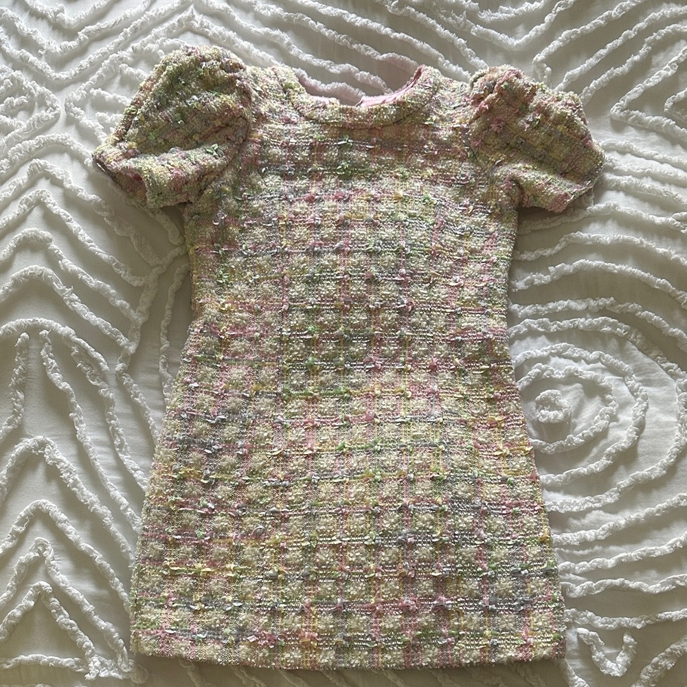 LoveshackFancy Multicolor Tweed Kids Dress
